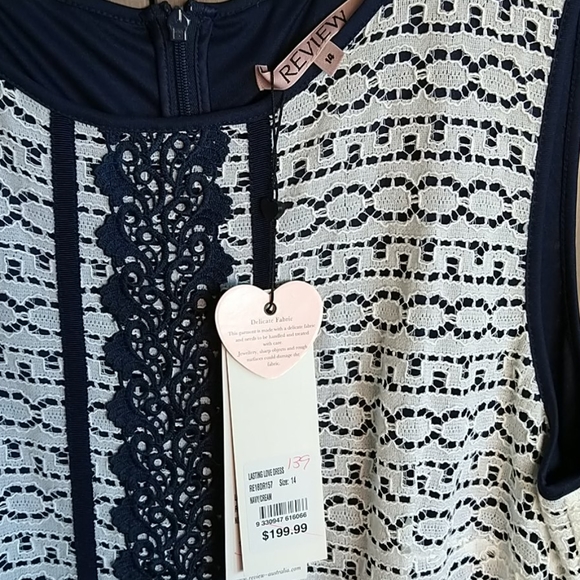 Review Dress size 14 navy white - Picture 3 of 4